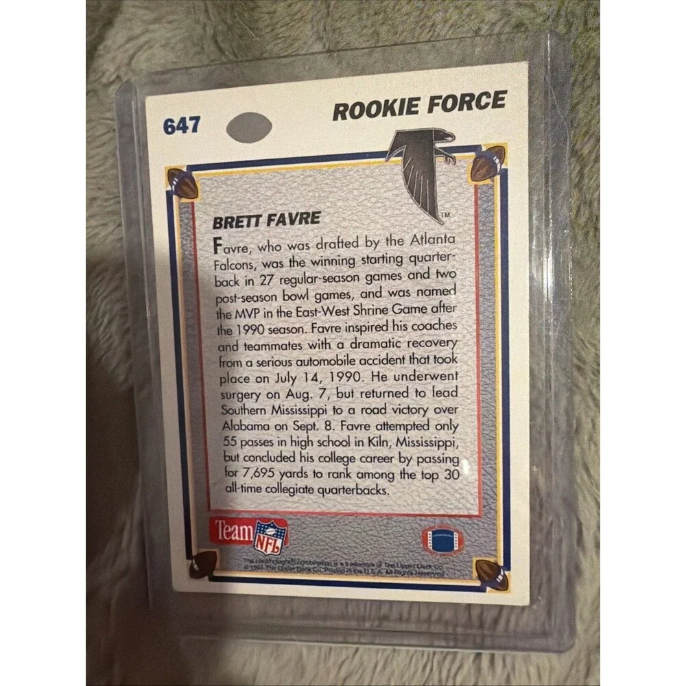 1991 Upper Deck - Rookie Force Brett Favre #647 (RC)